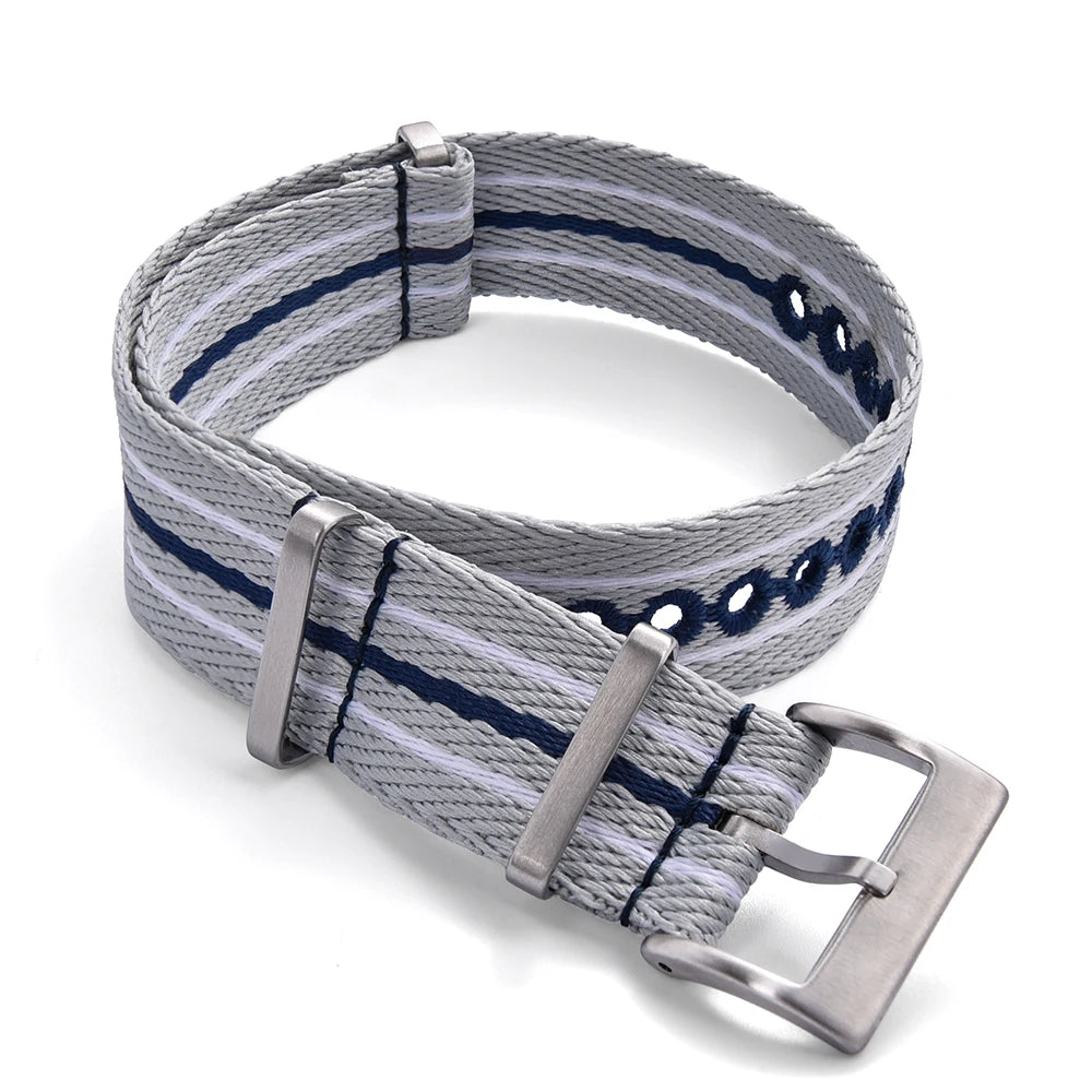 NATOBEL Embroidery Recycled Nylon Sailcloth Strap 20mm 22mm Luminous Recycled Nylon Watchband For Scuba Fifty Series Watches