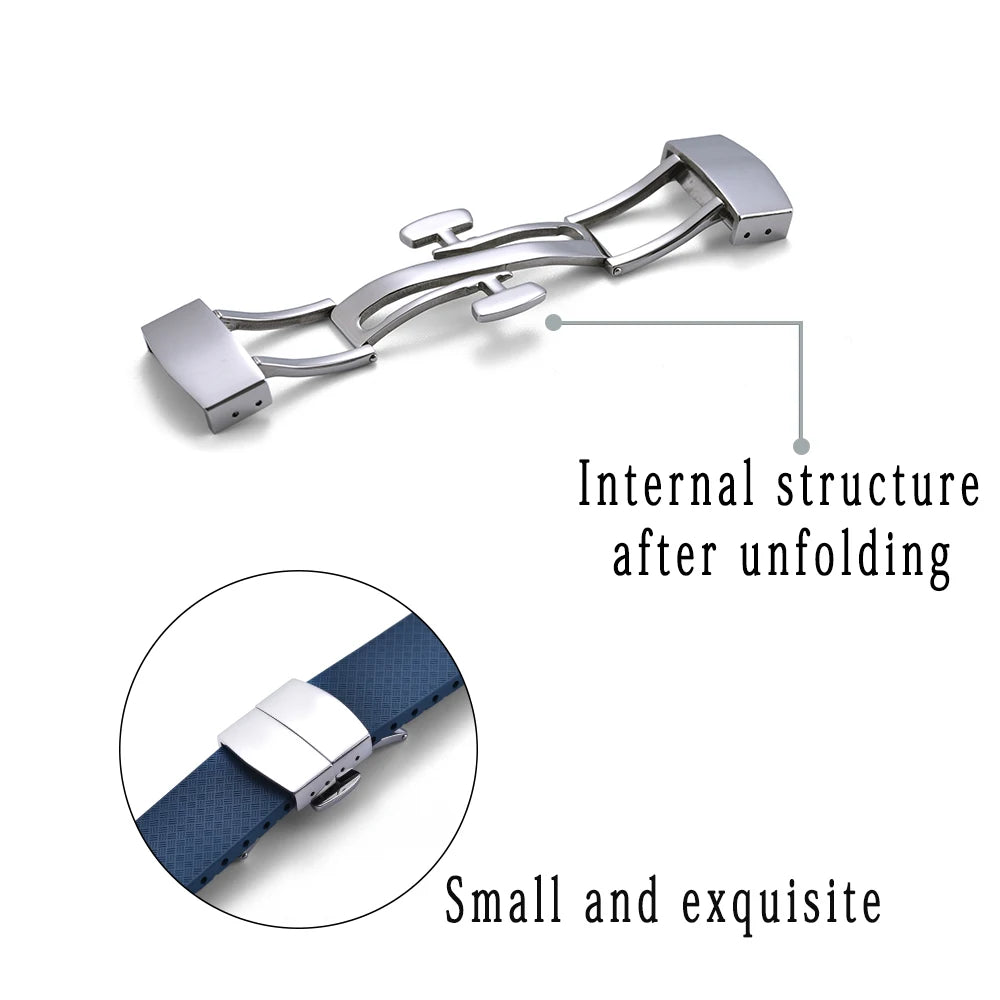 JUELONG CTS Fluororubber Watch Strap 18mm 19mm 20mm 22mm New Quick Release Butterfly Buckle Watch Band FKM Strap For Cut To Size