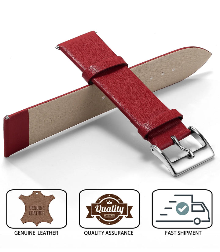 Minimalist Leather Watch Strap 12–22mm