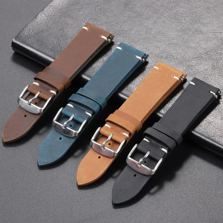 Calfskin Genuine Leather Watchbands Black Blue Watch Band 18mm 20mm 22mm 24mm Smartwatch Strap Dark Brown Watches Accessories