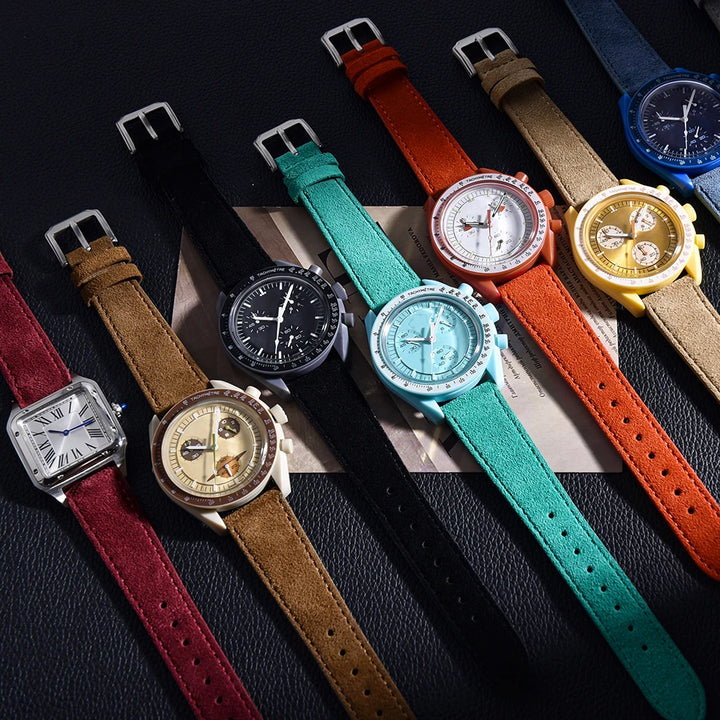 Vintage Suede Leather Watch Strap 18-22mm Quick Release for Omega, Seiko, Cartier, Tissot