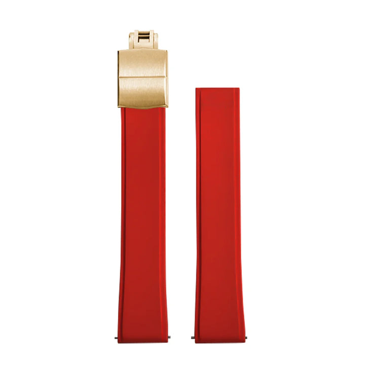 New Design Convex Shape CTS FKM Rubber Watch Strap 19mm 20mm 21mm 22mm CTS Watchbands Quick Release Butterfly Buckle Cut To Size