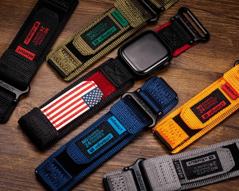 HEMSUT For Apple Watch Band Ultra 2 3 49mm Nylon Series 9 45mm Straps Soft Breathable Comptibility 38 40 41 42 44mm