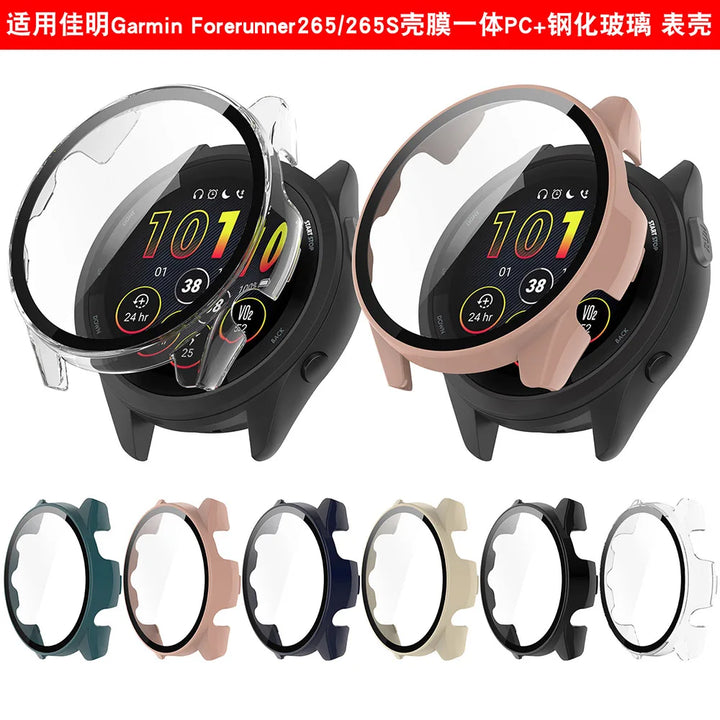 PC+Glass Full Protective Case for Garmin Forerunner 265/265S