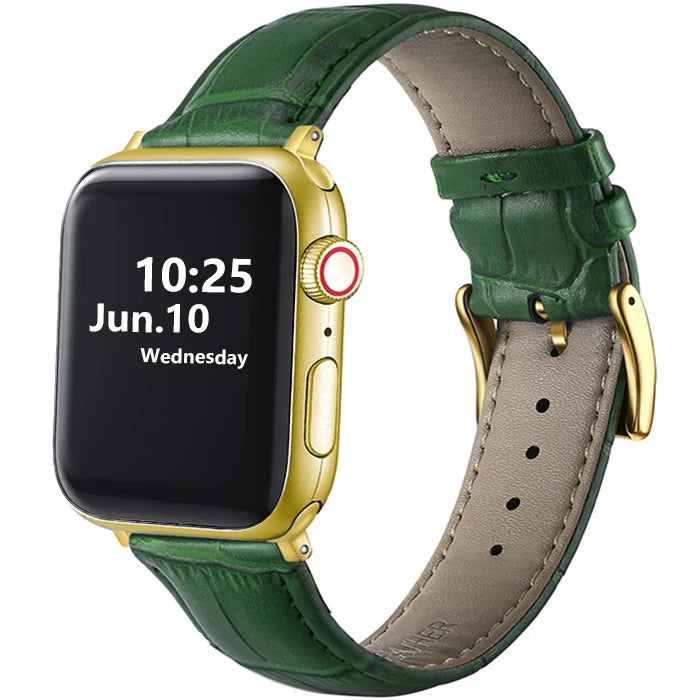 Leather Apple Watch Band (38/42mm, Series 3–6/SE Compatible)