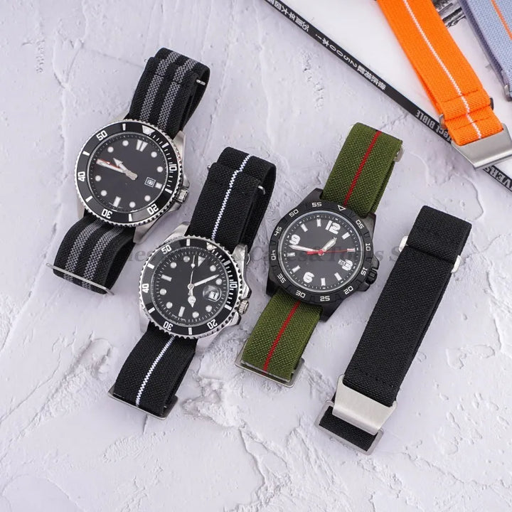 18mm 20mm 22mm Parachute Elastic Nylon Watch Strap for Omega Men Outdoors Sport Army Military Wrist Strap Bracelet Accessories