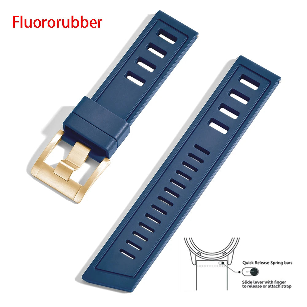 New Design SOFO Fluororubber FKM Watch Strap 20mm 22mm Waterproof Quick Release Watchbands For Each Brand Diving Watches