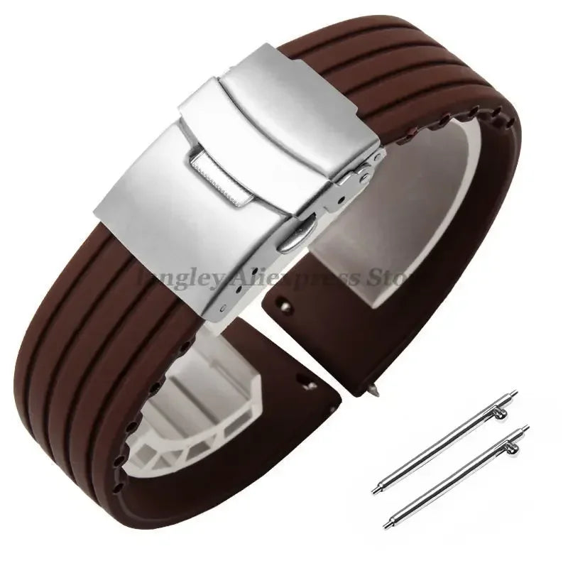 18mm 20mm 22mm 24mm Quick Release Silicone Watchband for Huawei Watch GT4/GT3 46mm for Seiko for Omega for Fossil Rubber Straps