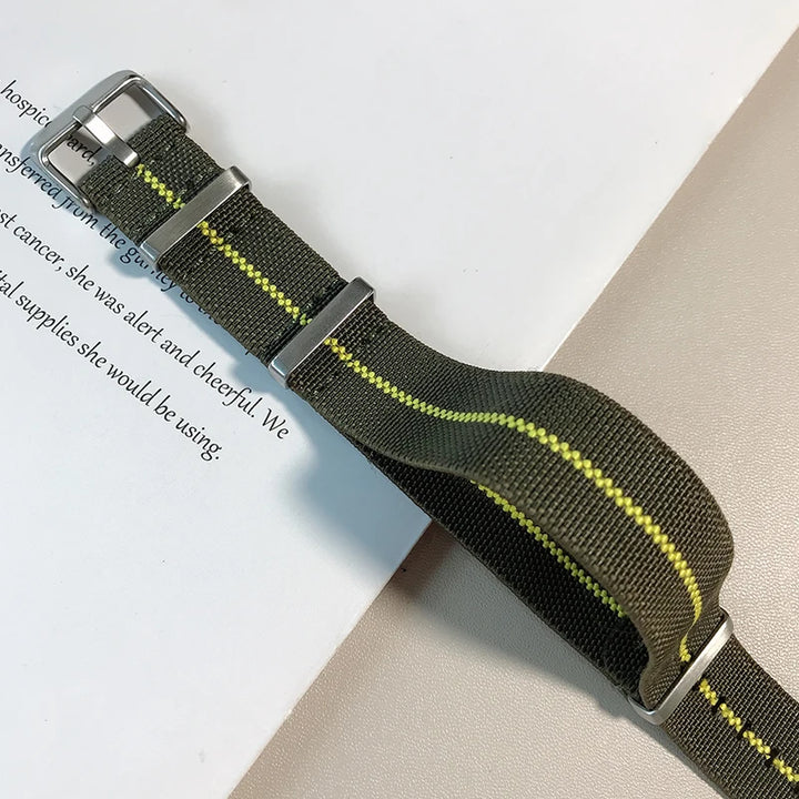Trendy Nylon Military Watch Strap – 18/20/22mm Elastic French Troops Style