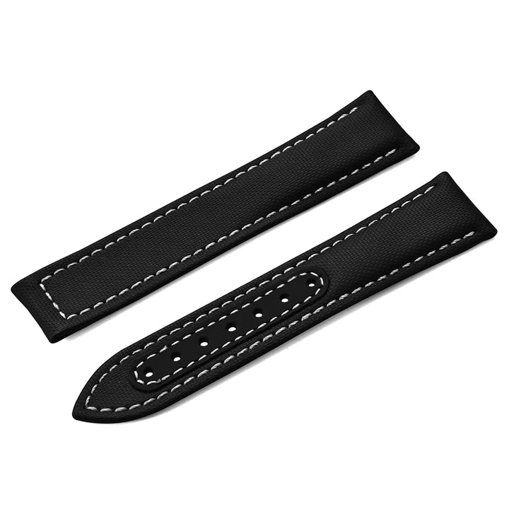 Sailcloth Nylon Watch Band 20mm 22mm Leather Sailcloth Strap For Omega Seamaster  Swatch Folding Buckle Band Universal Bracelet