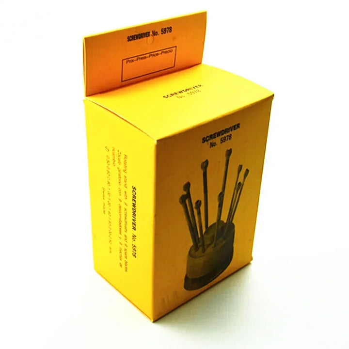 9PCS Watch & Glasses Repair Screwdriver Set with Rotating Base – Steel