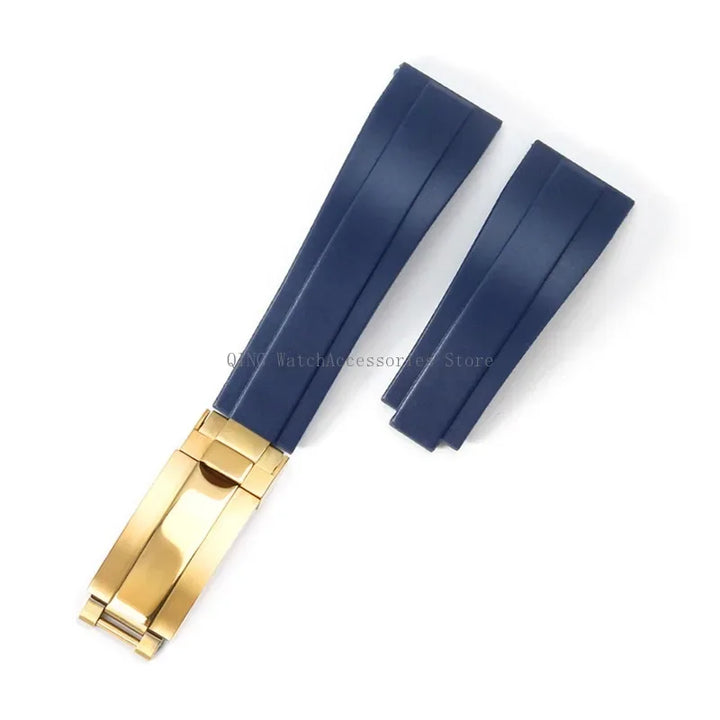Rubber Silicone Watch Strap for Rolex Oysterflex – 20mm, Folding Buckle