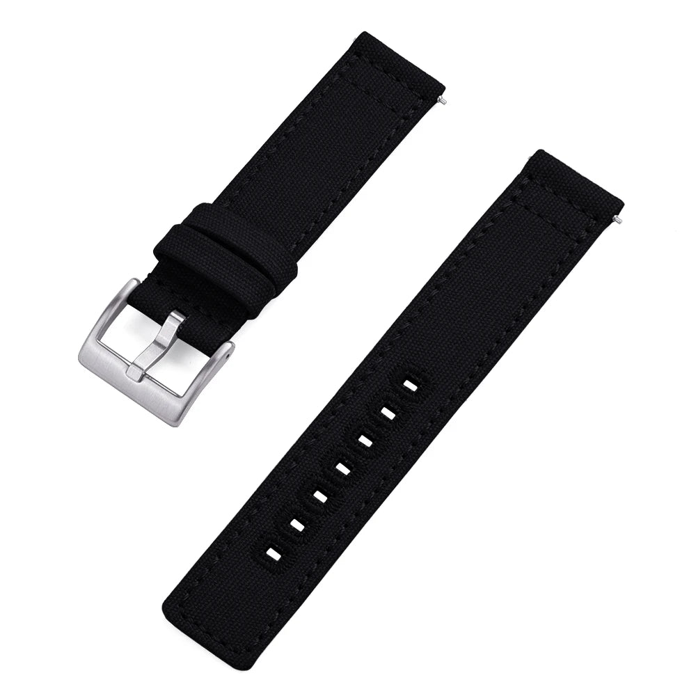 JUELONG Premium Nylon Sailcloth Watch Strap 20mm 22mm Canvas Sailcloth Watch Bands Quick Release Perfect Fit Flat End Universal