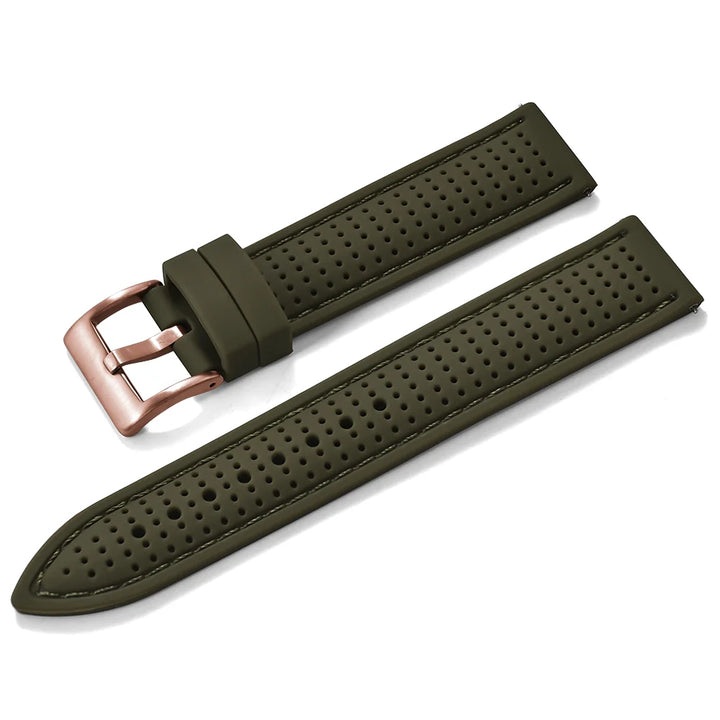 JUELONG Premium Porous Design Soft Rubber Watch Strap Perfect Fit Flat End Universal Quick Release Watch Strap 18mm 20mm 22mm