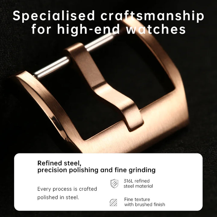 316L Stainless Steel Watch Buckle 18–20mm Silver/Black/Rose Gold – MAIKES