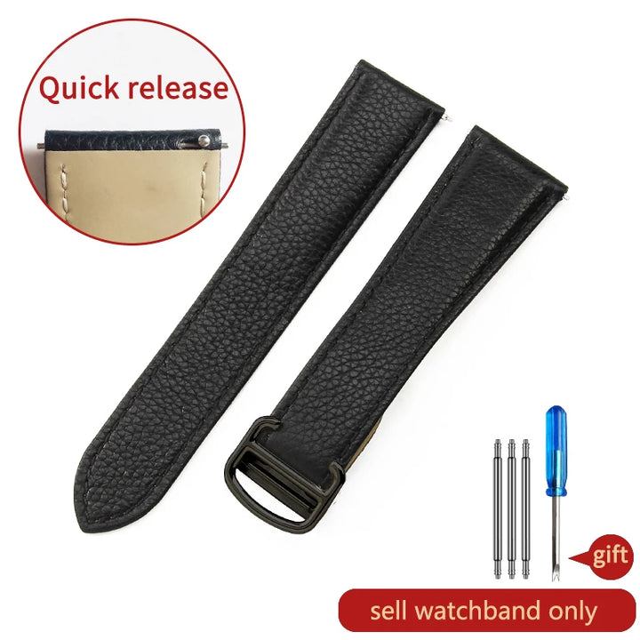 Cowhide Watch Strap Accessories for Cartier Tank – 16–23mm, Stainless Steel