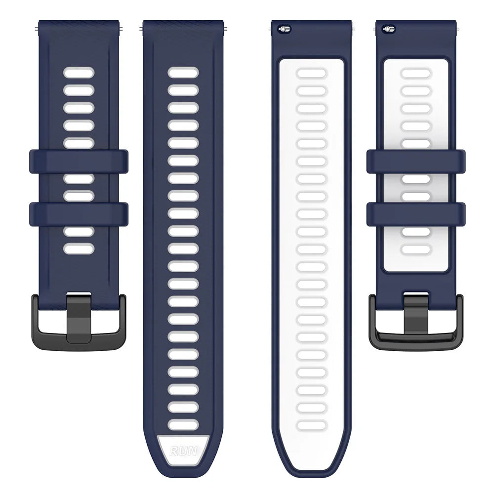Two-Tone Silicone Watch Strap 18–22mm for Garmin Forerunner & Vivoactive 5