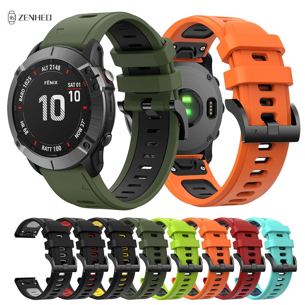 QuickFit Silicone Strap for Garmin Fenix Series (22-26mm)