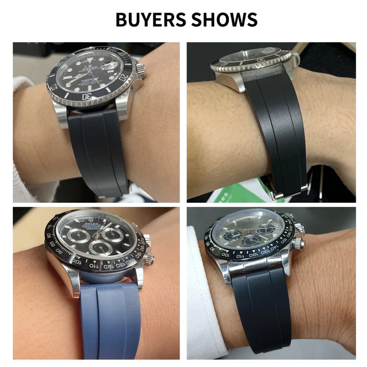 Flat Interface Silicone Watch Strap 20mm for Rolex Daytona & GMT 2
