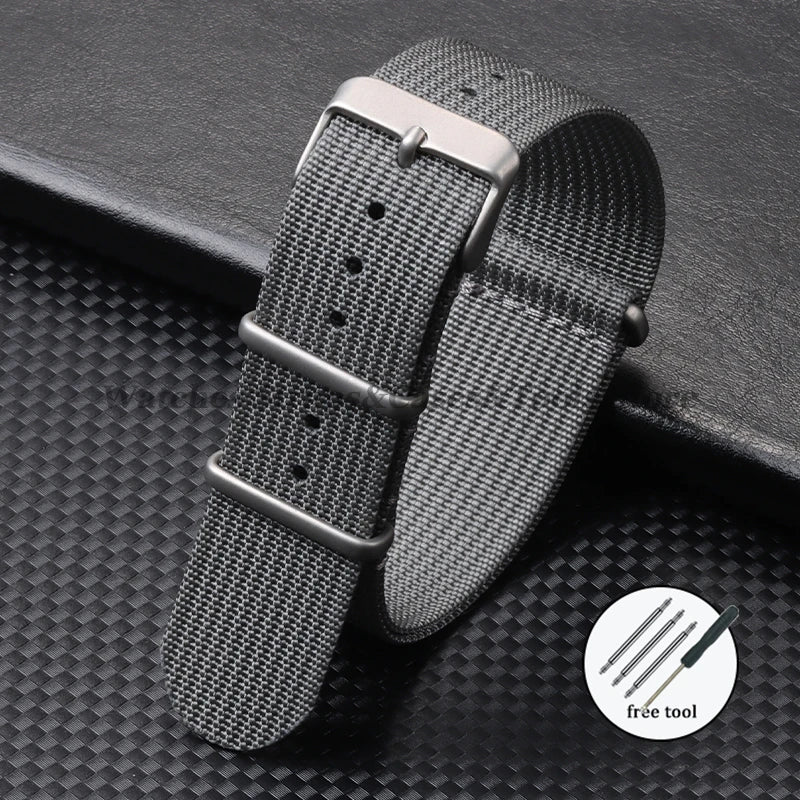 High-Quality Nylon Watch Strap 18/20/22mm (Military Style)