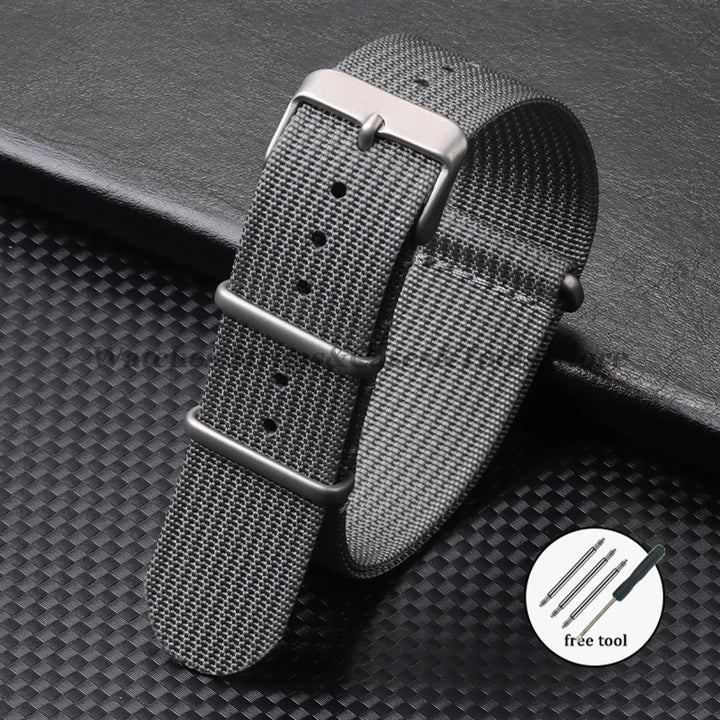 High-Quality Nylon Watch Strap 18/20/22mm (Military Style)