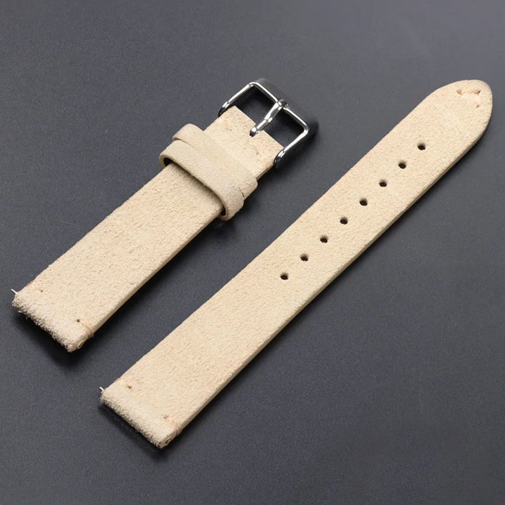 Quick Release Soft Suede Leather Watch Strap (14–22mm)