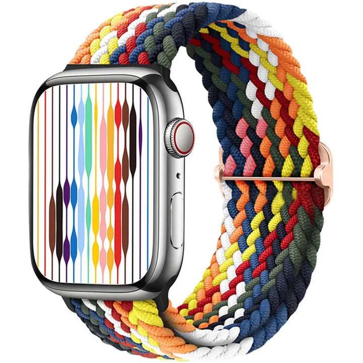 Strap for Apple Watch band 44mm 45mm 49mm 42mm 40 41 46mm Elastic Braided Solo bracelet correa Series 9 10 11 8 7 6 5 SE Ultra 3