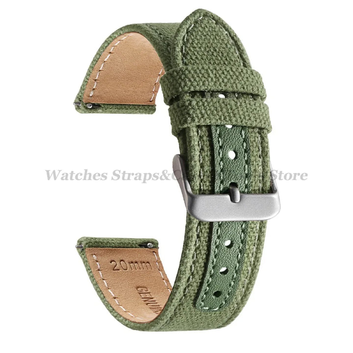 Canvas Band Leather Watchband 20mm for Army Military Quick Release Universal Replacement for Omega Sport Nylon Men Watch Straps