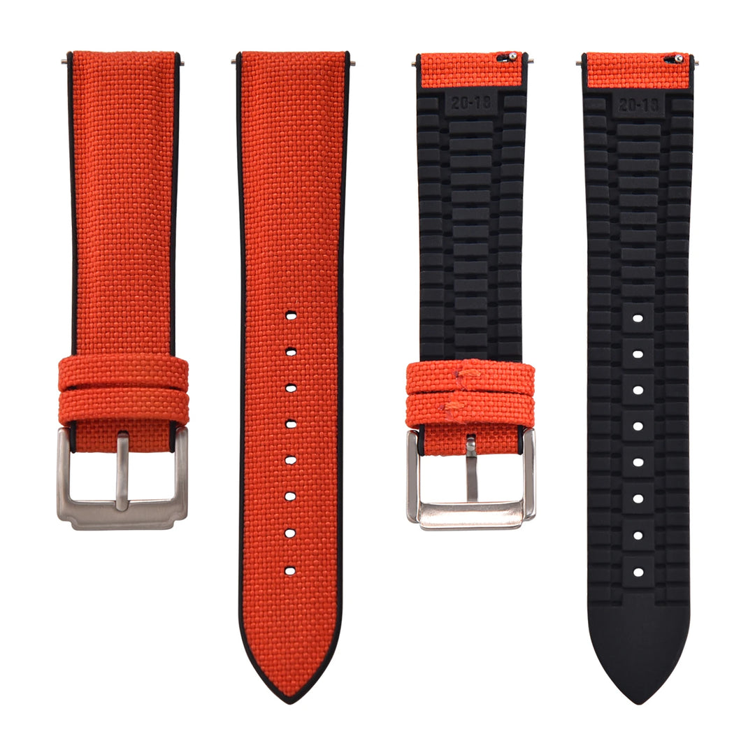 Quality Sailcloth Watch Strap18/19/ 20/21/22mm Silicone Rubber Watchband Nylon Qucik Release Fabric Bracelet Universal Wristbelt