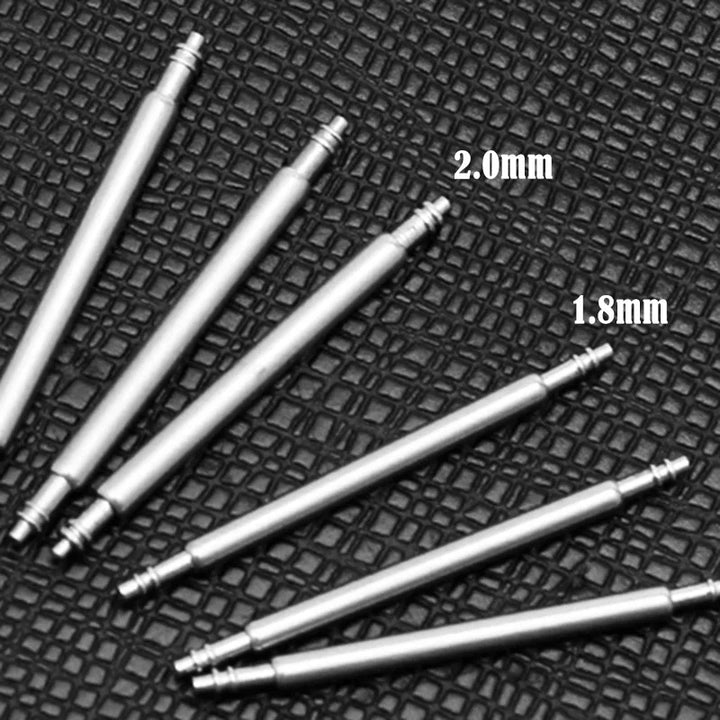 Stainless Steel Spring Bar Pins for Watch Bands (16–24mm, 2mm)