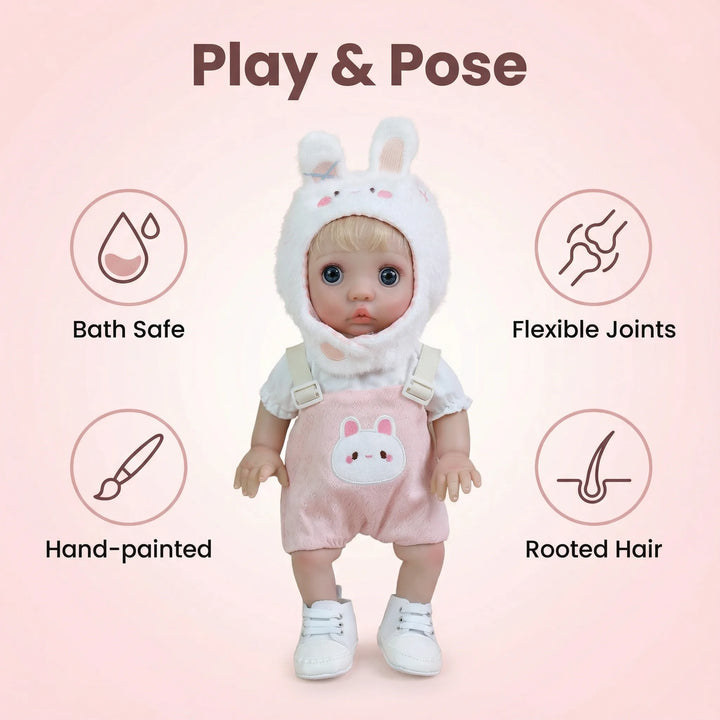 NPK 16inch Lifelike Peeka Doll Handmade Full Body Soft Touch Detailed Painting Cute Collectible Baby Toy