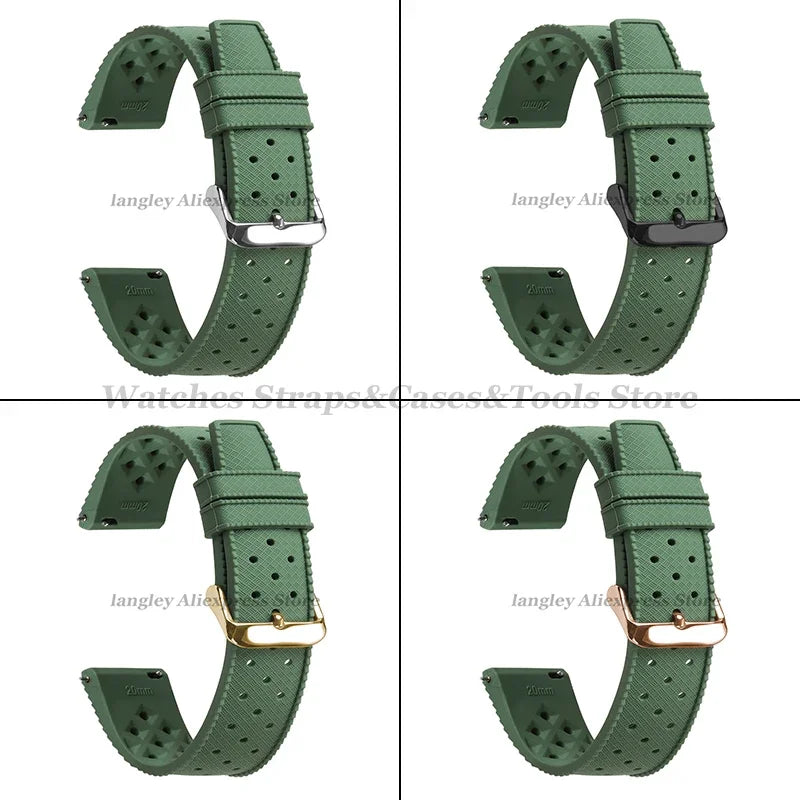 Tropic Silicone Watch Strap 18/20mm 22mm for Seiko for Fossil for Oris Wrist Band Quick Release Soft Rubber Bracelet Replacement