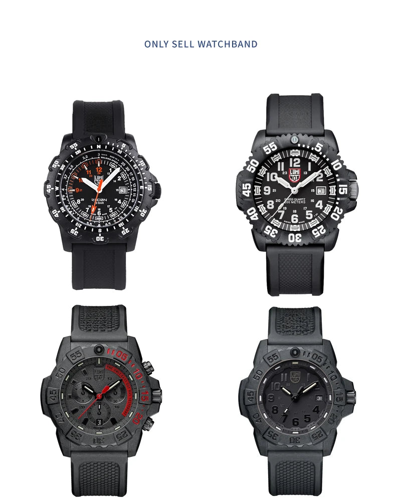 Waterproof Silicone Watch Band 20–23mm for Luminox 3051.BO (Outdoor,