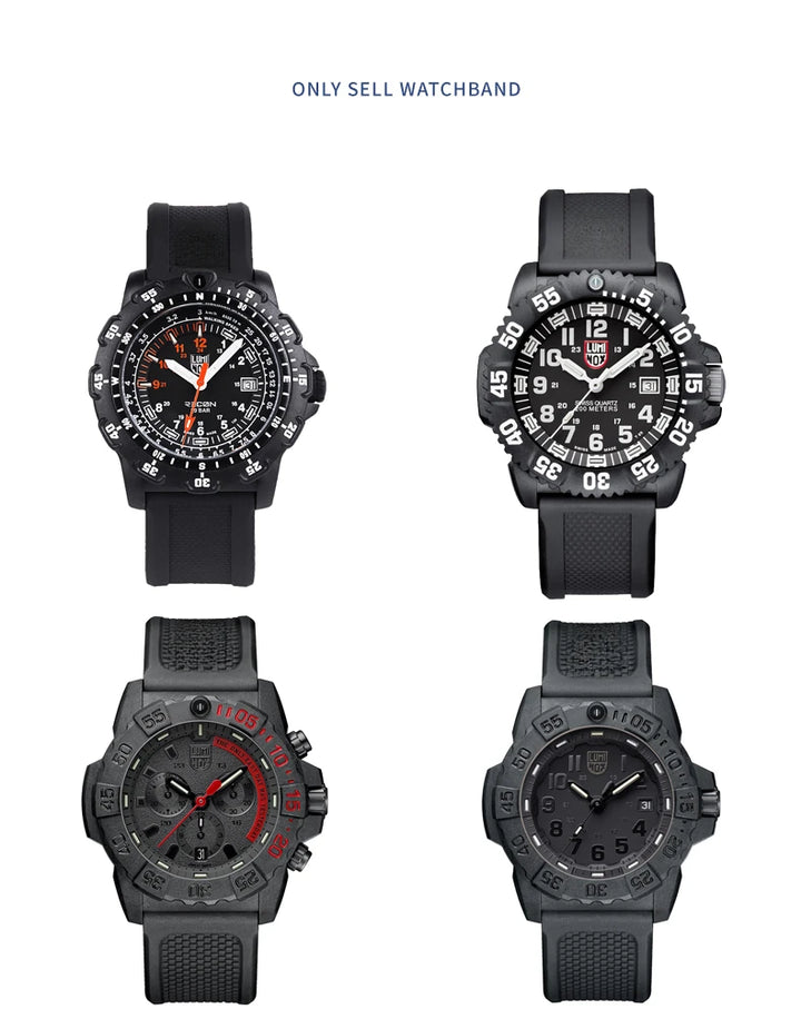 Waterproof Silicone Watch Band 20–23mm for Luminox 3051.BO (Outdoor,