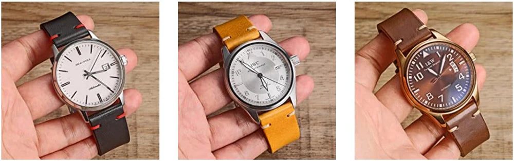 HEMSUT Leather Watch Bands Quick Release Italian Buttero Handmade Watch Strap Vintage Replacement Wrap Of 18mm 20mm 22mm