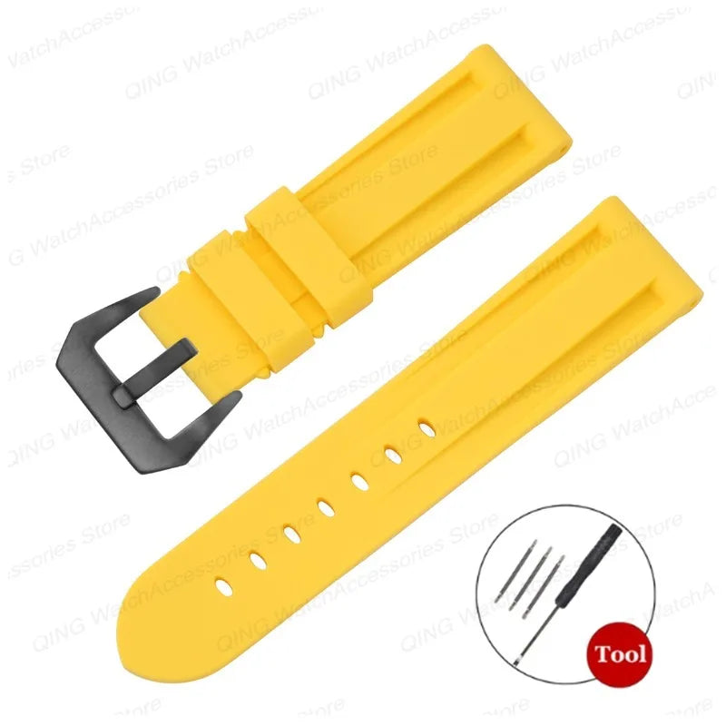 Panerai Silicone Watch Strap – 20–26mm, Waterproof Rubber Band