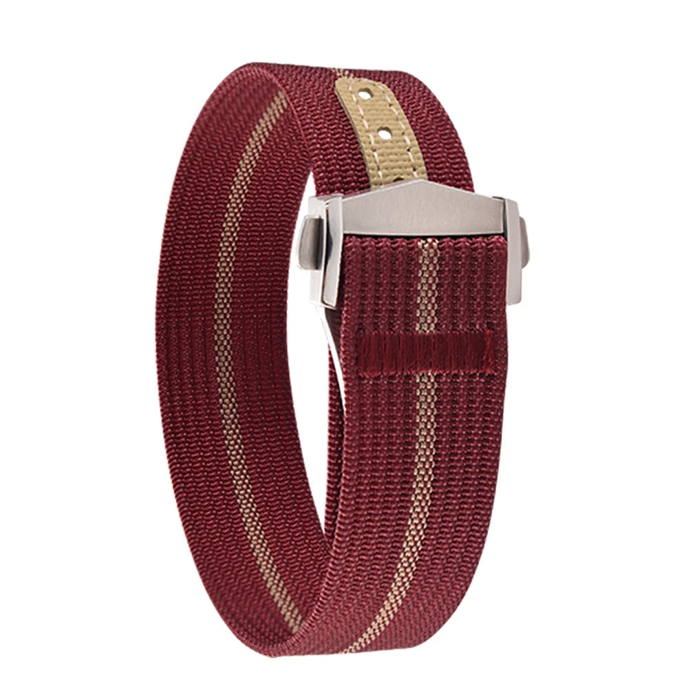 JUELONG 18mm 20mm 22mm Sailcloth Watch Strap Canvas Rubber Hole Sport Waterproof Folding Buckle Watchband For Omega Swatch Moon