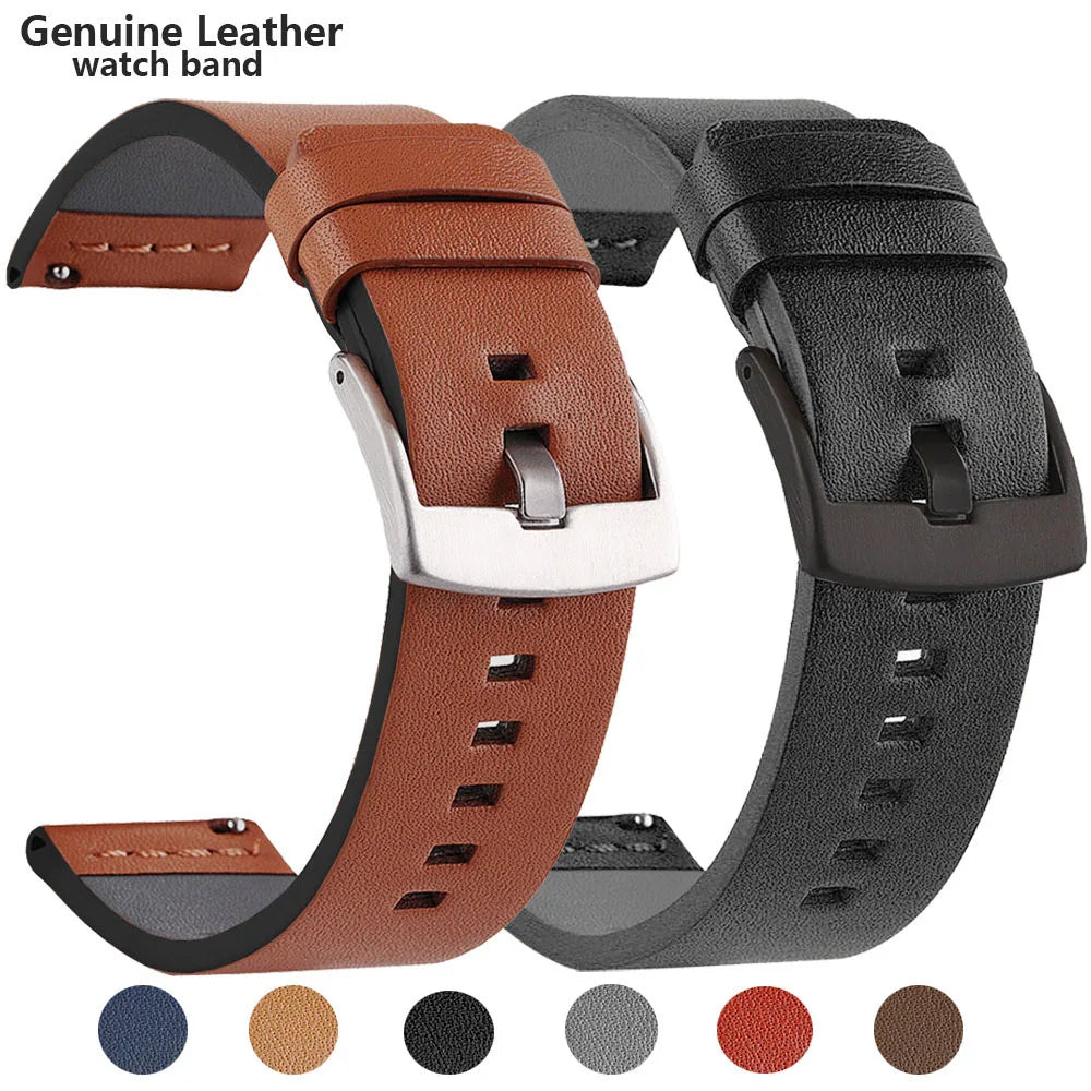 New Genuine Leather Quick Release Watch Band 18–24mm (Vintage Handmade)