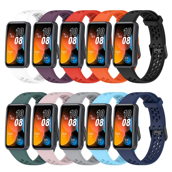 Breathable Silicone Watch Strap for Huawei Band 8/9/10