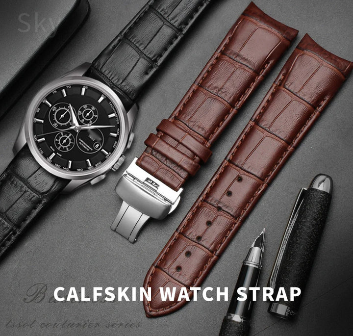 Genuine Calfskin Leather Watch Strap for Tissot (22–24mm)