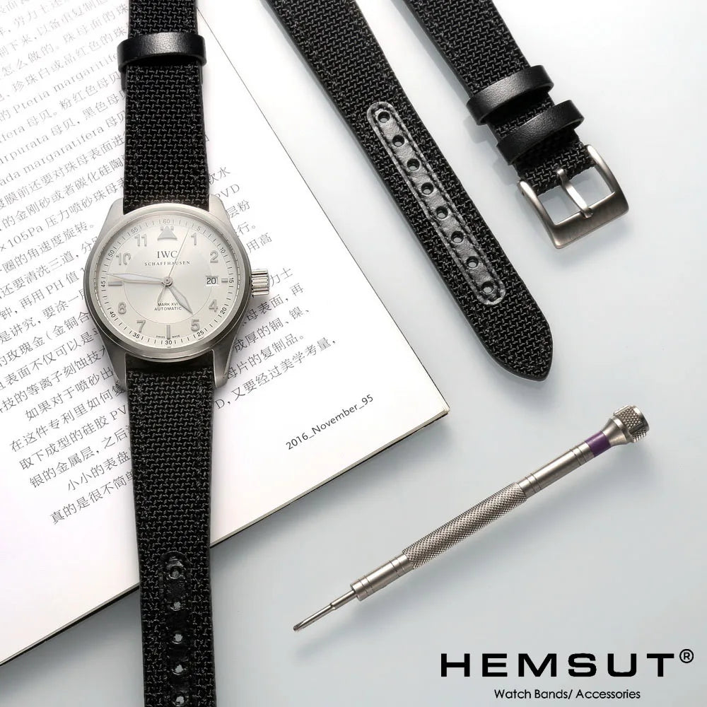 HEMSUT Ballistic Nylon Quick-Release Watch Strap (18-22mm)