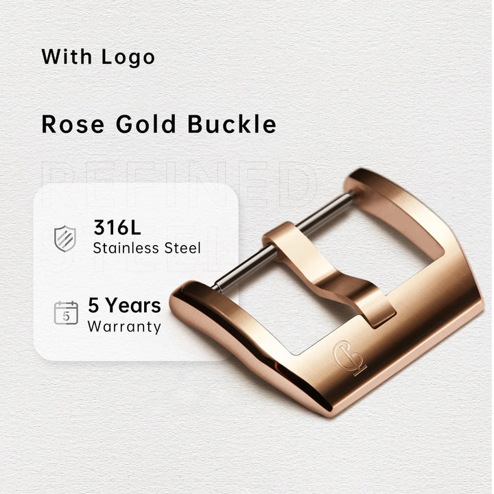 316L Stainless Steel Watch Buckle 18–20mm Silver/Black/Rose Gold – MAIKES
