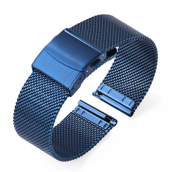 General Use Quick Release Watchband Stainless Steel Band 0.6mm Milanese Strap 12/14/16/18mm 20mm 22mm 24mm for Omega for DW Belt