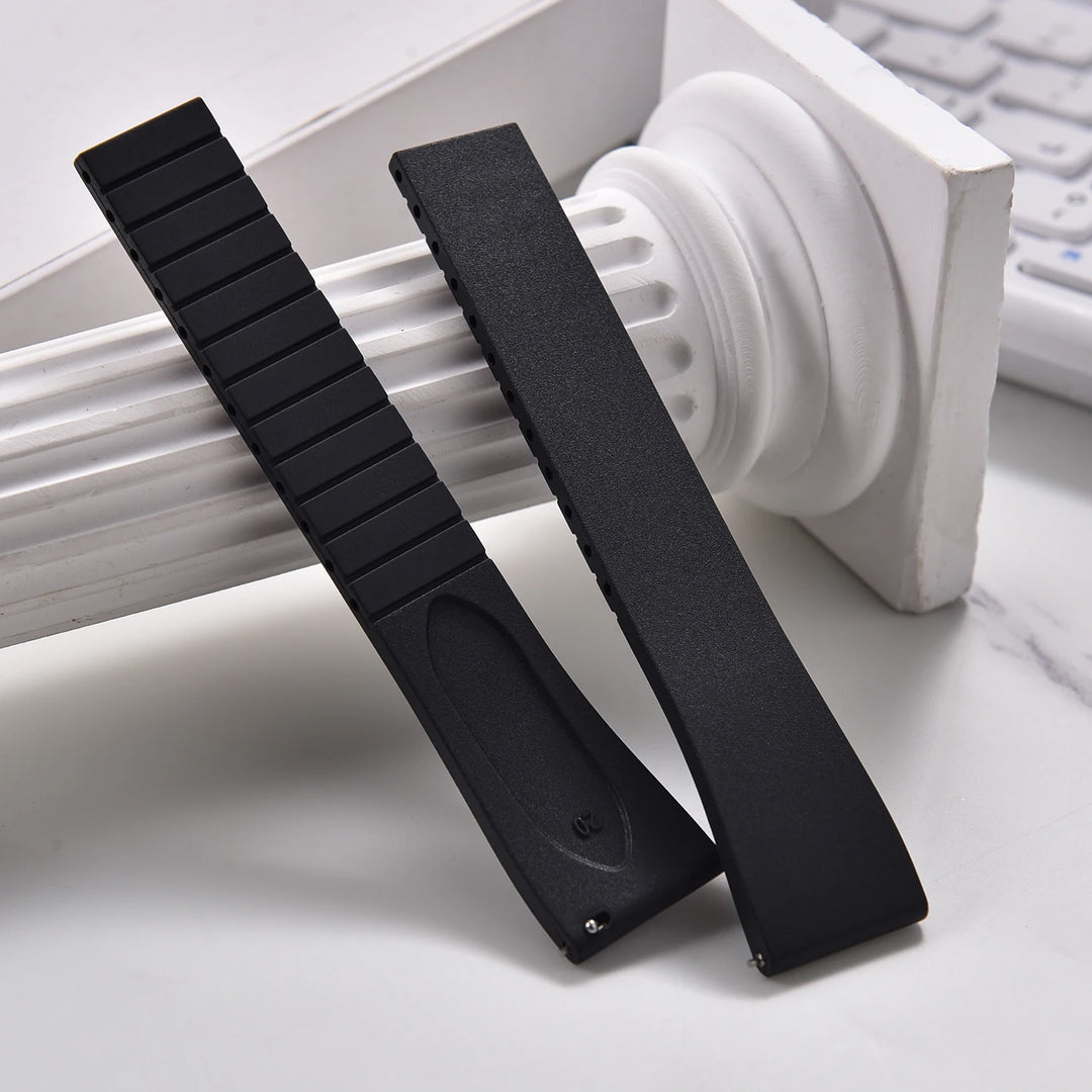 NATOBELT CTS FKM Rubber Watch Band Strap 16mm 18mm 19mm 20mm 21mm 22mm Quick Release Butterfly Cut-to-Size Sweatproof Waterproof