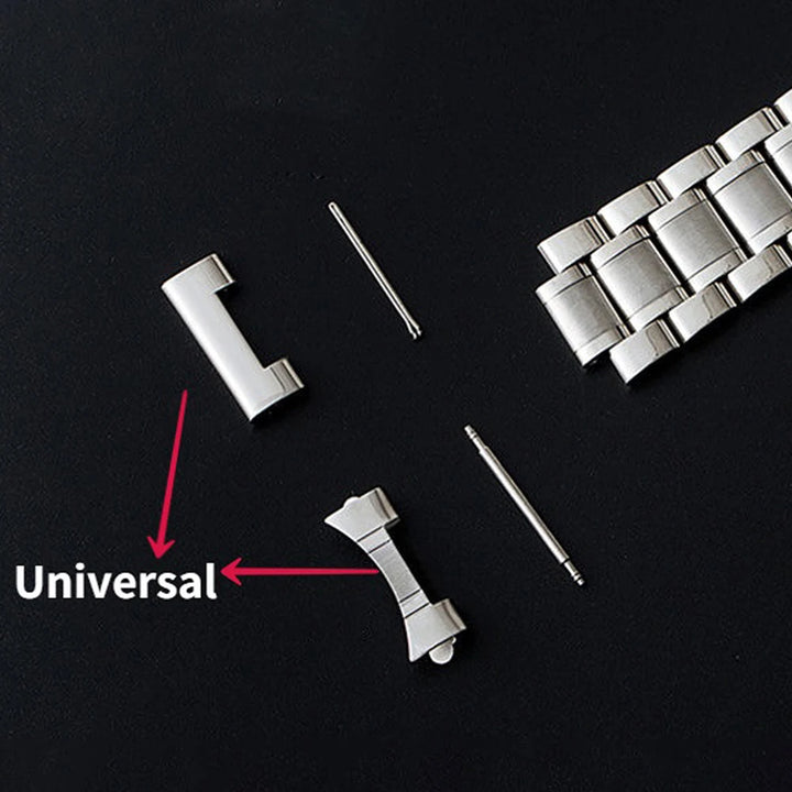 Curved End Universal Strap 12/13/14/15/16/17/18/19/20/21/22/23/24mm Solid Stainless Steel Watch Bands for Tissot Butterfly Clasp