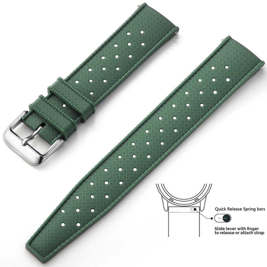 Tropical Silicone Watch Band 18–22mm (Quick Release)