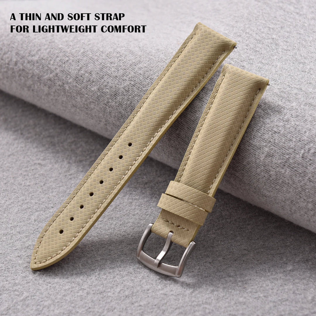New Design FKM Rubber Sailcloth Strap 18/19/20/22mm Quick Release Leather Watch Band Universal Butterfly Buckle Band For Omega