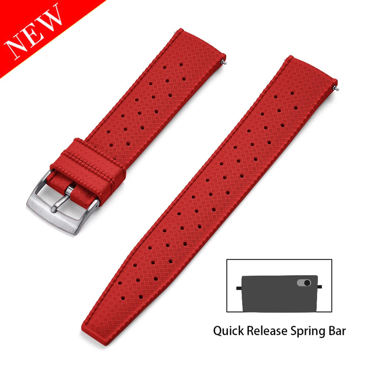Premium Grade Tropical FKM Rubber Strap Quick Release Watch Band 18mm 20mm 22mm 24mm Rubber Tropical Strap Smart Watch Strap