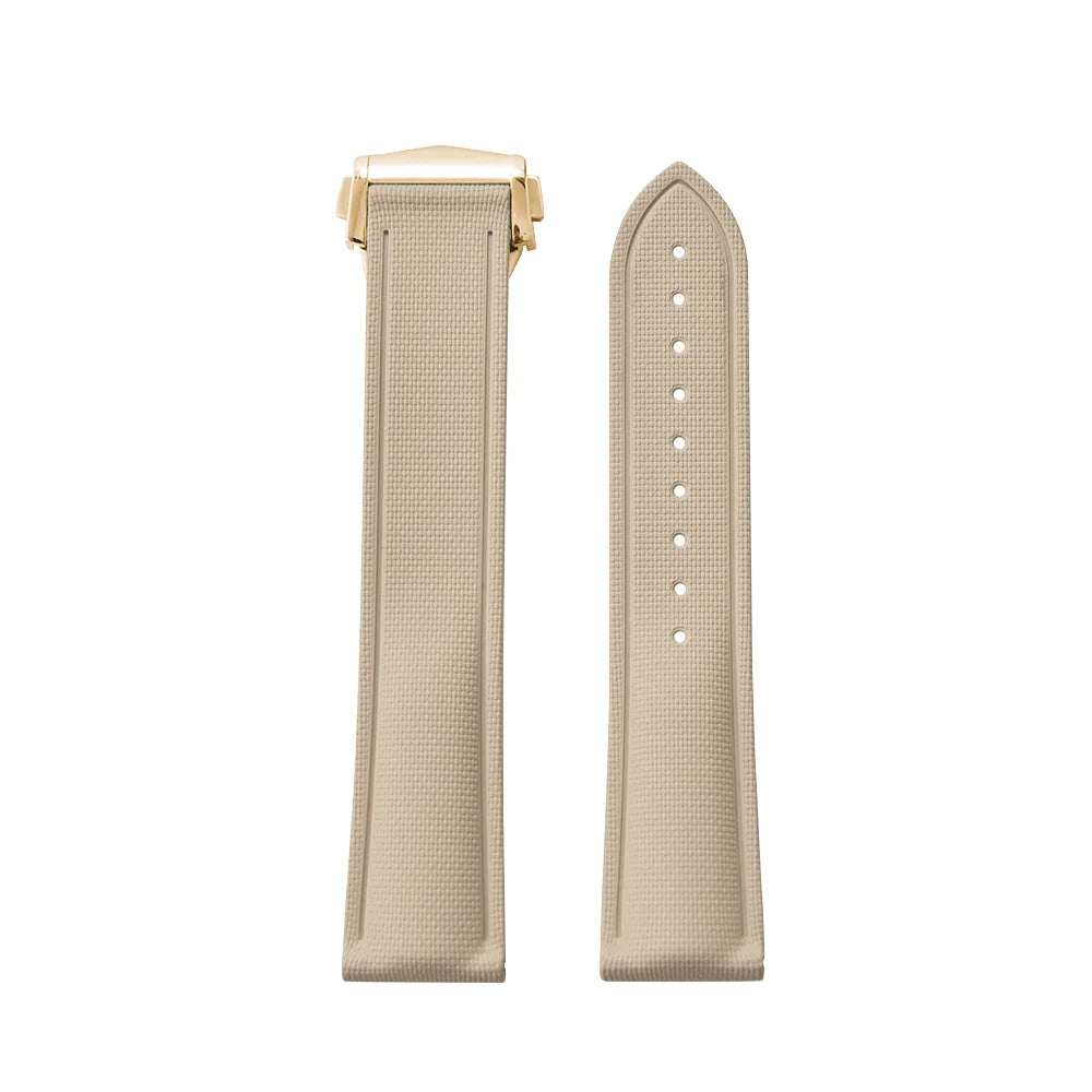 Premium Grade Soft FKM Rubber Watch Strap 20mm 21mm 22mm Perfect Fit Flat End Universal Quick Release Watch Strap