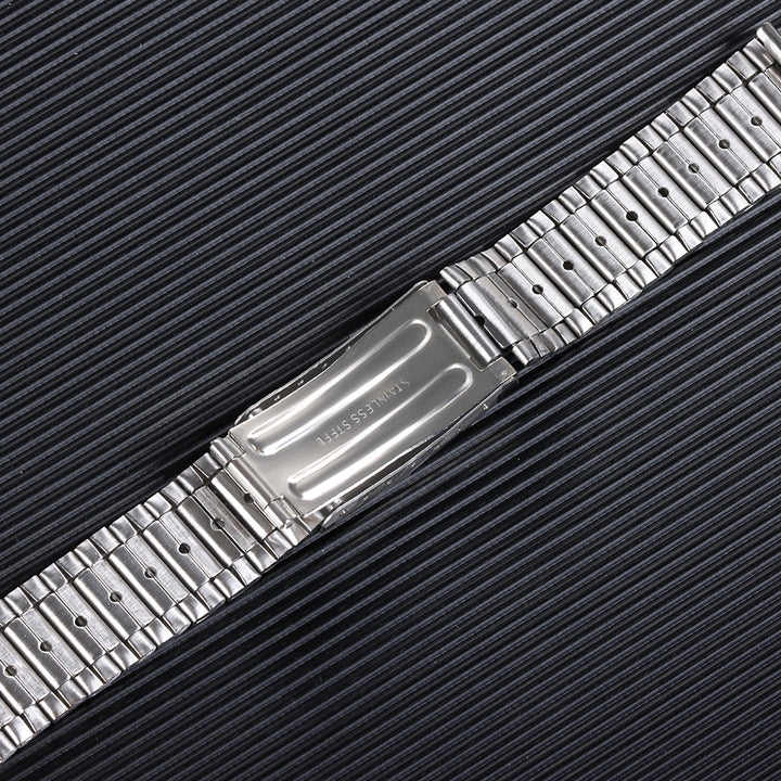 Stainless Steel Watch Strap – 12–20mm, Folding Buckle, Silver & Gold